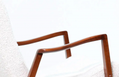 Milo Baughman Milo Baughman Scoop Walnut Lounge Chairs with Boucle Tweed for James Inc  - 2494909