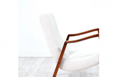Milo Baughman Milo Baughman Scoop Walnut Lounge Chairs with Boucle Tweed for James Inc  - 2494910