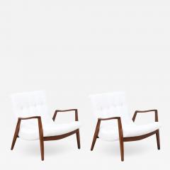 Milo Baughman Milo Baughman Scoop Walnut Lounge Chairs with Boucle Tweed for James Inc  - 2495379