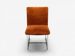 Milo Baughman Milo Baughman Six Dining Chairs Chrome Fabric USA 1970s - 4695405