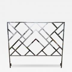 Milo Baughman Milo Baughman Style Chinoiserie Chrome King Size Headboard Mid Century Modern - 3064847