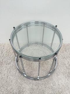 Milo Baughman Milo Baughman Style Chrome Glass Stacking Nesting Side Tables - 1326099