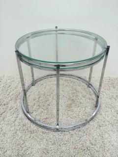 Milo Baughman Milo Baughman Style Chrome Glass Stacking Nesting Side Tables - 1326107
