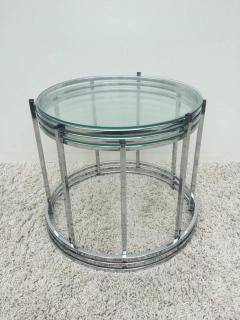 Milo Baughman Milo Baughman Style Chrome Glass Stacking Nesting Side Tables - 1326108