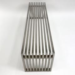 Milo Baughman Milo Baughman Style Chrome Slat Bench 59  - 3280244