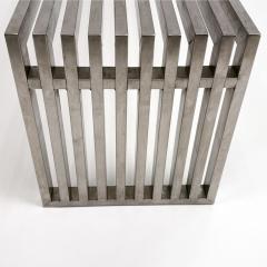 Milo Baughman Milo Baughman Style Chrome Slat Bench 59  - 3280245