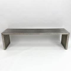 Milo Baughman Milo Baughman Style Chrome Slat Bench 59  - 3280246