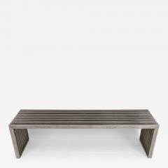 Milo Baughman Milo Baughman Style Chrome Slat Bench 59  - 3281683