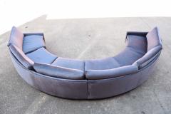 Milo Baughman Milo Baughman Style Circular Sofa in Gray Velvet - 1429929