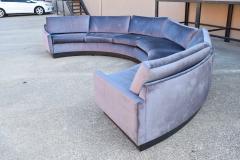 Milo Baughman Milo Baughman Style Circular Sofa in Gray Velvet - 1429931