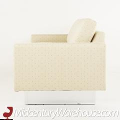 Milo Baughman Milo Baughman Style Classic Gallery Mid Century Chrome Plinth Base Loveseat - 2581219