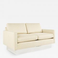 Milo Baughman Milo Baughman Style Classic Gallery Mid Century Chrome Plinth Base Loveseat - 2584678