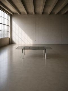 Milo Baughman Milo Baughman Style Expanding Dining Table Chrome Smoked Glass USA 1970s - 4695410