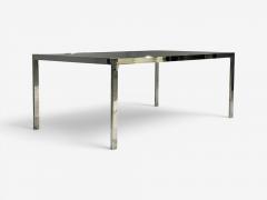 Milo Baughman Milo Baughman Style Expanding Dining Table Chrome Smoked Glass USA 1970s - 4695414