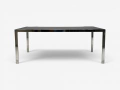 Milo Baughman Milo Baughman Style Expanding Dining Table Chrome Smoked Glass USA 1970s - 4695415