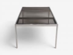 Milo Baughman Milo Baughman Style Expanding Dining Table Chrome Smoked Glass USA 1970s - 4695418