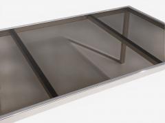 Milo Baughman Milo Baughman Style Expanding Dining Table Chrome Smoked Glass USA 1970s - 4695419