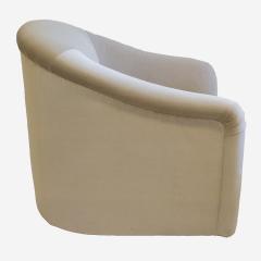 Milo Baughman Milo Baughman Style Ivory Velvet Swivel Tub Chairs - 2622155