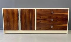 Milo Baughman Milo Baughman Style Lacquer and Rosewood Credenza Chrome Accents Mid Century - 2559941