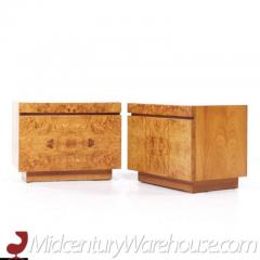 Milo Baughman Milo Baughman Style Lane Mid Century Burlwood Nightstands Pair - 3623593