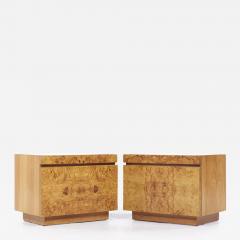 Milo Baughman Milo Baughman Style Lane Mid Century Burlwood Nightstands Pair - 3624776