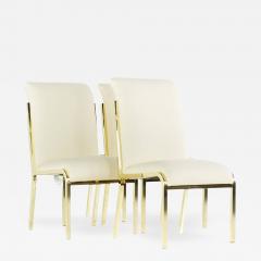 Milo Baughman Milo Baughman Style Mid Century Brass Dining Chairs Set of 4 - 3710402