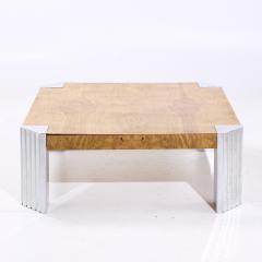 Milo Baughman Milo Baughman Style Mid Century Burlwood and Chrome Coffee Table - 4185662