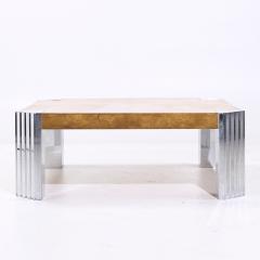 Milo Baughman Milo Baughman Style Mid Century Burlwood and Chrome Coffee Table - 4185667