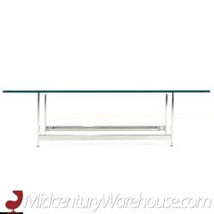 Milo Baughman Milo Baughman Style Mid Century Chrome and Glass Coffee Table - 3693922