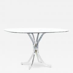 Milo Baughman Milo Baughman Style Mid Century Glass and Chrome Dining Room Table - 3710287