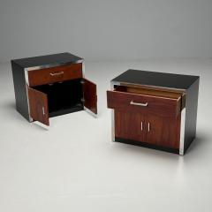 Milo Baughman Milo Baughman Style Mid Century Modern Nightstands Rosewood Chrome 1970s - 3858857