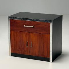 Milo Baughman Milo Baughman Style Mid Century Modern Nightstands Rosewood Chrome 1970s - 3858858