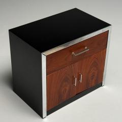 Milo Baughman Milo Baughman Style Mid Century Modern Nightstands Rosewood Chrome 1970s - 3858859