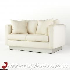 Milo Baughman Milo Baughman Style Mid Century Modernist Chrome Base Loveseat - 3694277
