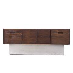 Milo Baughman Milo Baughman Style Mid Century Rosewood and Chrome Plinth Credenza - 3936583