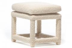 Milo Baughman Milo Baughman Style Pair of Parsons Ottomans Benches in Ivory Boucl  - 2997842