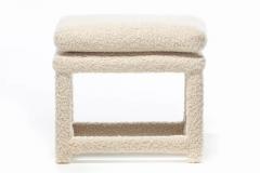 Milo Baughman Milo Baughman Style Pair of Parsons Ottomans Benches in Ivory Boucl  - 2997862