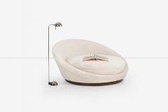 Milo Baughman Milo Baughman Style Satellite Chaise in Tan Faux Fur 1970 - 4240626