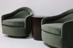 Milo Baughman Milo Baughman Style Teardrop Lounge Chairs in Vendome Mohair - 4416137