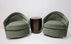 Milo Baughman Milo Baughman Style Teardrop Lounge Chairs in Vendome Mohair - 4416139