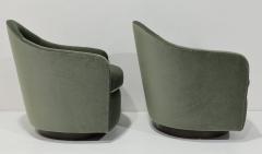 Milo Baughman Milo Baughman Style Teardrop Lounge Chairs in Vendome Mohair - 4416151