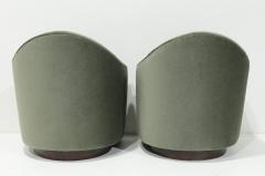 Milo Baughman Milo Baughman Style Teardrop Lounge Chairs in Vendome Mohair - 4416152