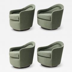 Milo Baughman Milo Baughman Style Teardrop Lounge Chairs in Vendome Mohair - 4419230