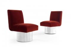 Milo Baughman Milo Baughman Swivel Chairs on Drum Nickel Bases - 579330