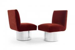 Milo Baughman Milo Baughman Swivel Chairs on Drum Nickel Bases - 579331