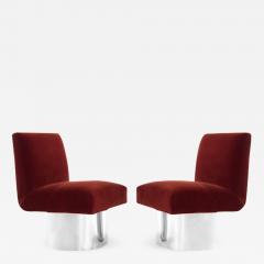 Milo Baughman Milo Baughman Swivel Chairs on Drum Nickel Bases - 581131