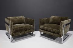 Milo Baughman Milo Baughman T Frame Chairs in Kelly Wearstler Velvet - 2347347