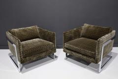Milo Baughman Milo Baughman T Frame Chairs in Kelly Wearstler Velvet - 2347351