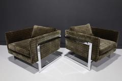 Milo Baughman Milo Baughman T Frame Chairs in Kelly Wearstler Velvet - 2347355