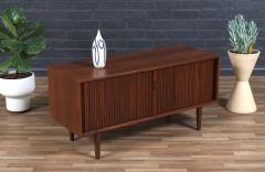 Milo Baughman Milo Baughman Tambour Door Low Credenza with Record Holder - 3953184